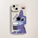 Cute Alien Coffee Buddy Silicone casefor Apple iPhone Series