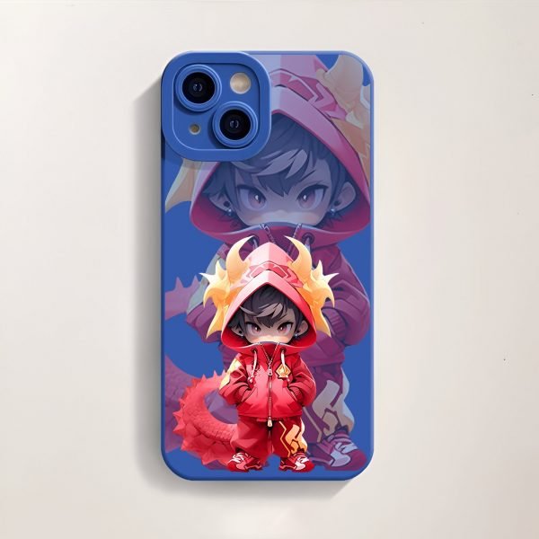 Fiery Dragon Hoodie Character -silicone Case for Apple iPhone Series